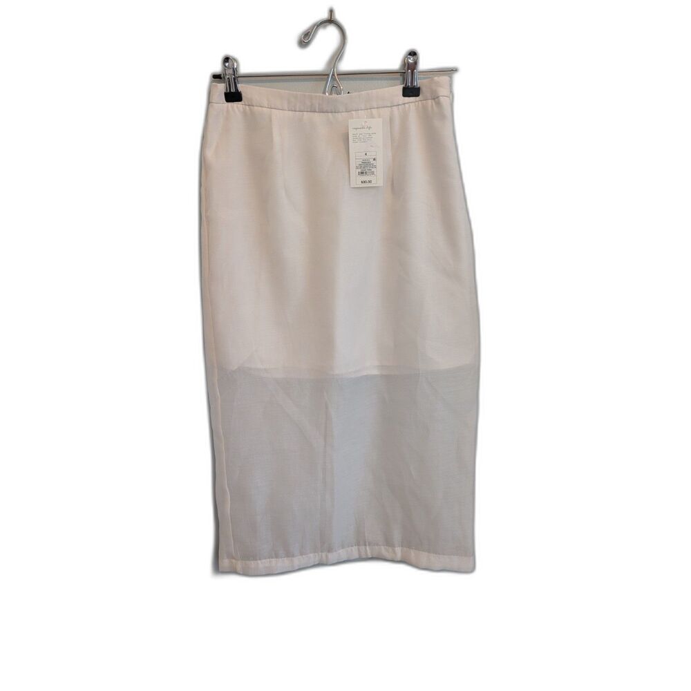 Women's A New Day Long Half Slip Skirt Cream Size 4